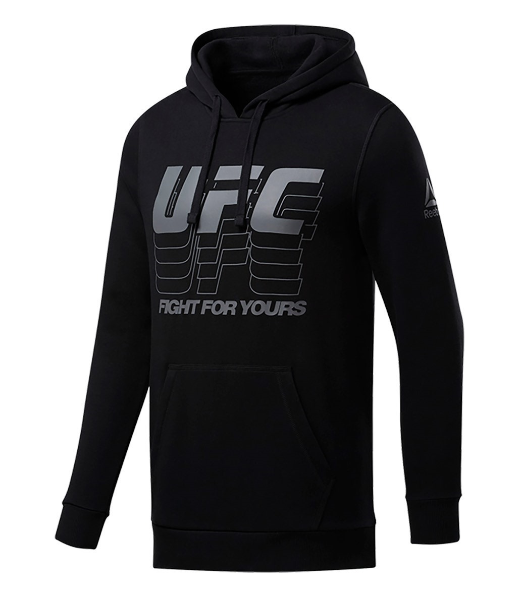 Reebok Ufc Fan Gear Hoodie Kapu onlu Sweatshirt Siyah Fitmoda