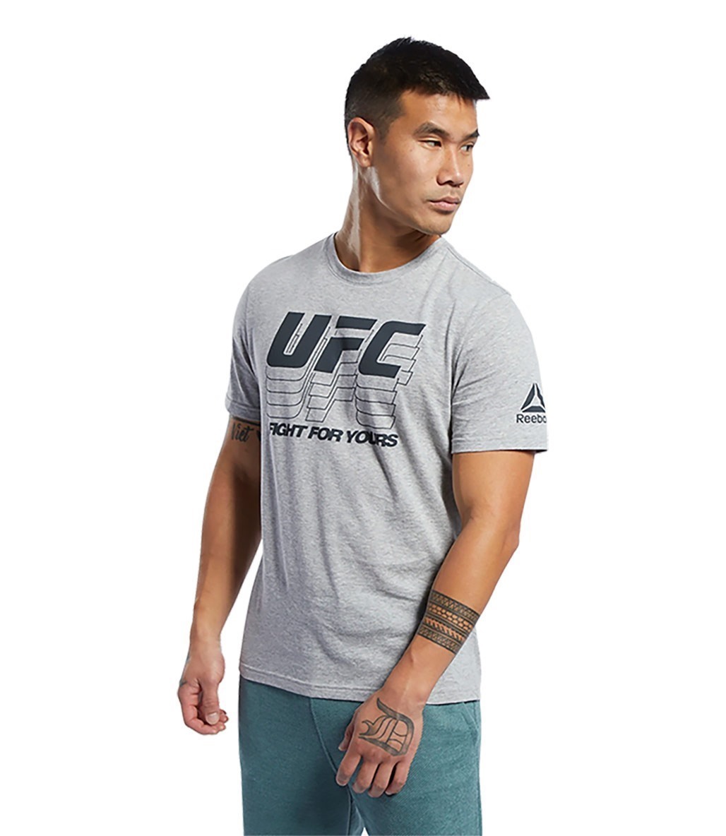 Reebok Ufc Fg Logo T-Shirt Gri