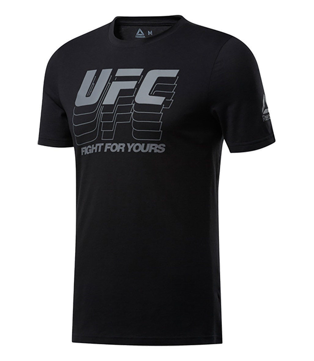 Reebok Ufc Fg Logo T-Shirt Siyah