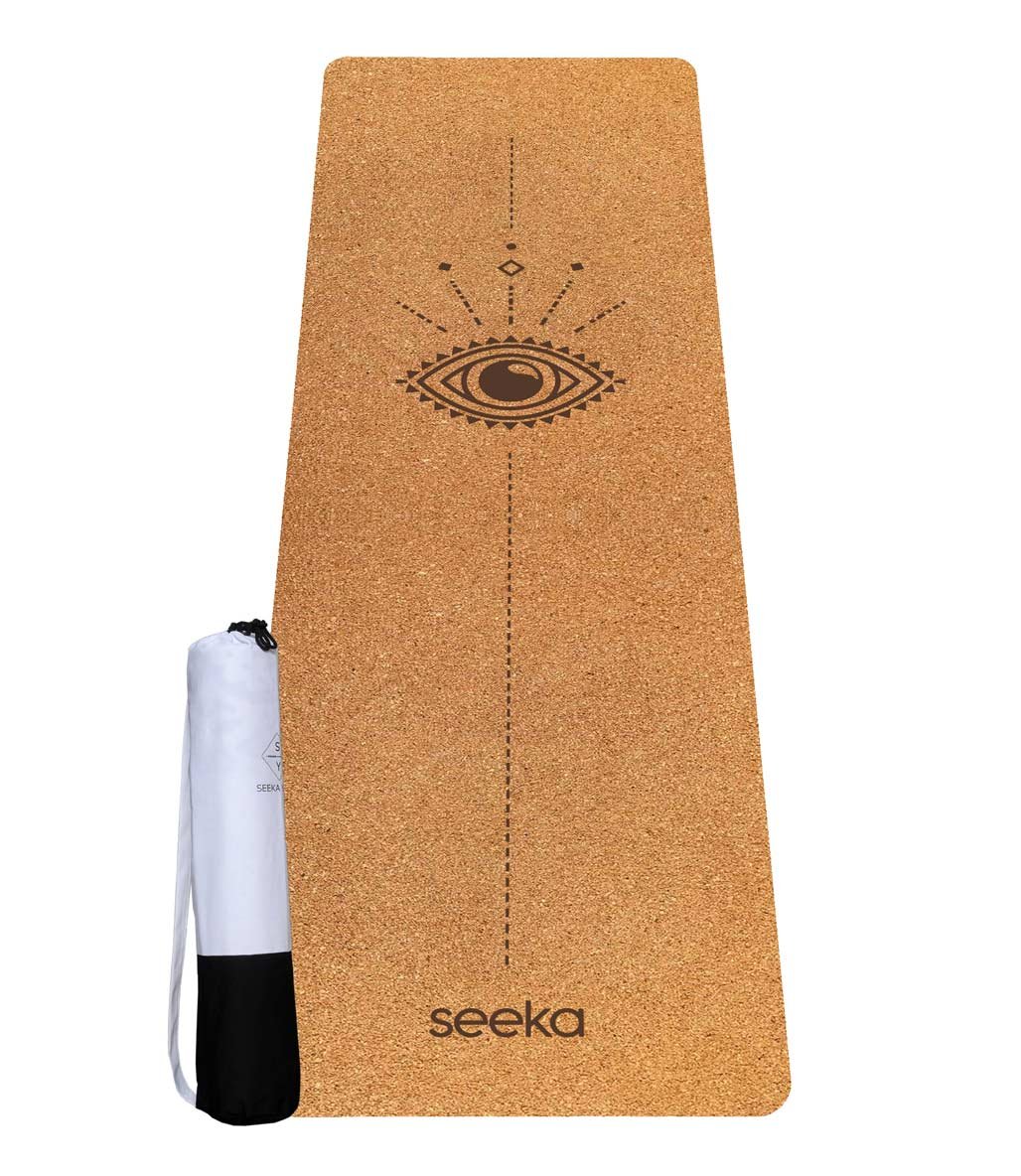 Seeka Yoga Cork Serisi Eye Yoga Matı Kahverengi