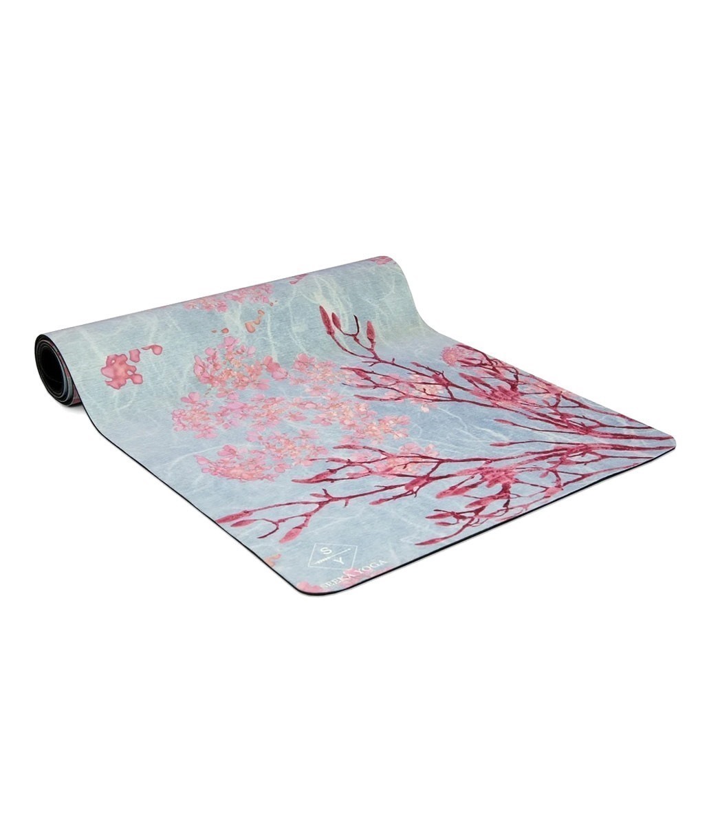 Seeka Yoga Mikrofiber Yüzeyli Doğal Kauçuk Yoga Matı Floral