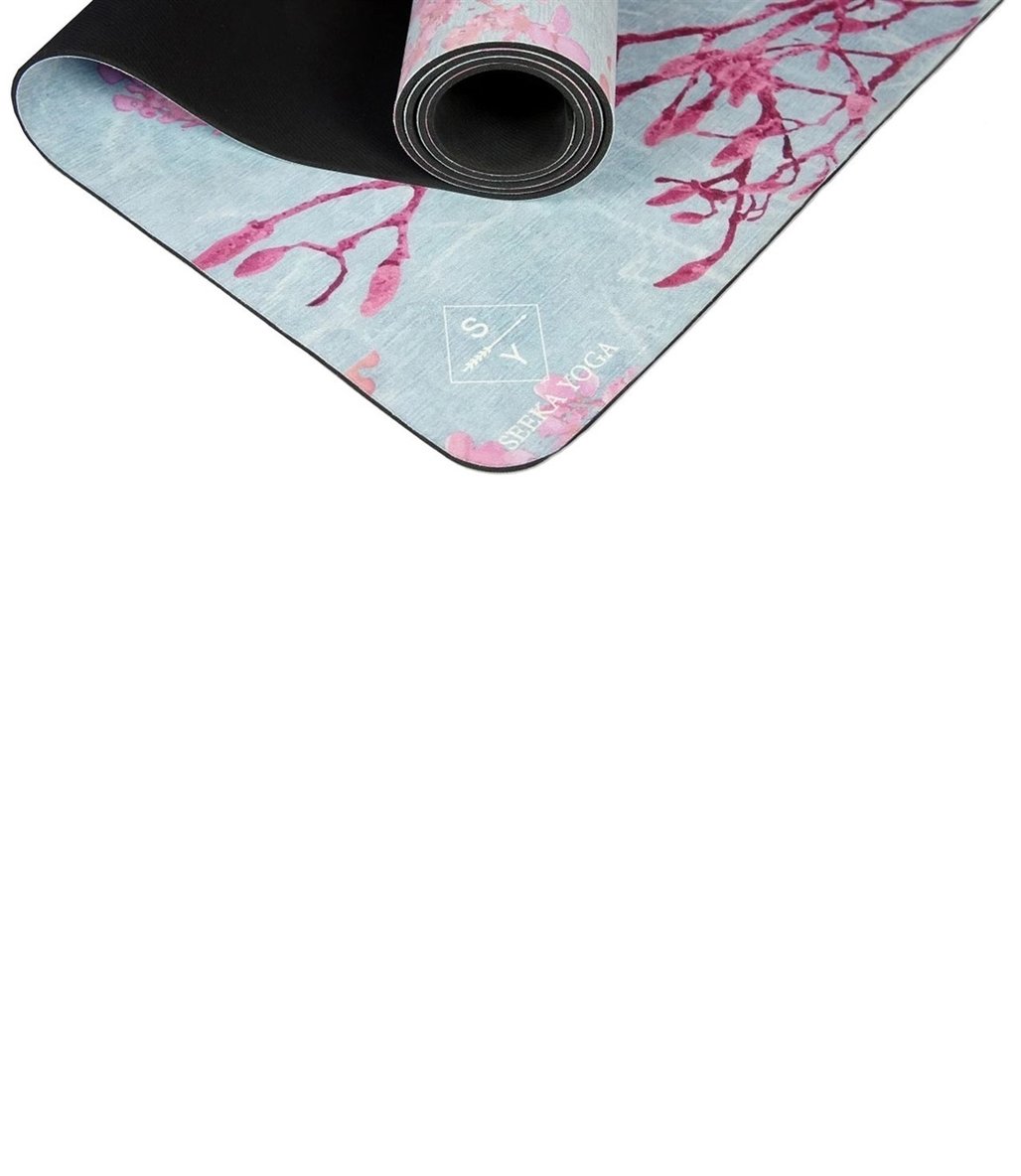 Seeka Yoga Mikrofiber Yüzeyli Doğal Kauçuk Yoga Matı Floral