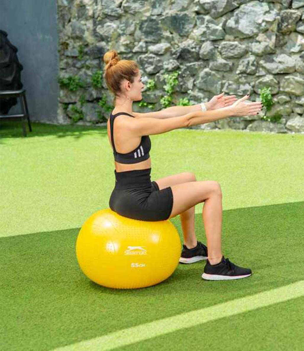 Slazenger Antiburst Gymball Pilates Topu 55 Cm Pompa Hediyeli Sarı