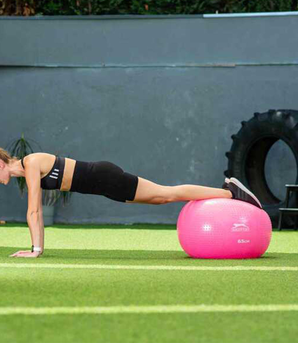 Slazenger Antiburst Gymball Pilates Topu 65 Cm Pompa Hediyeli Pembe