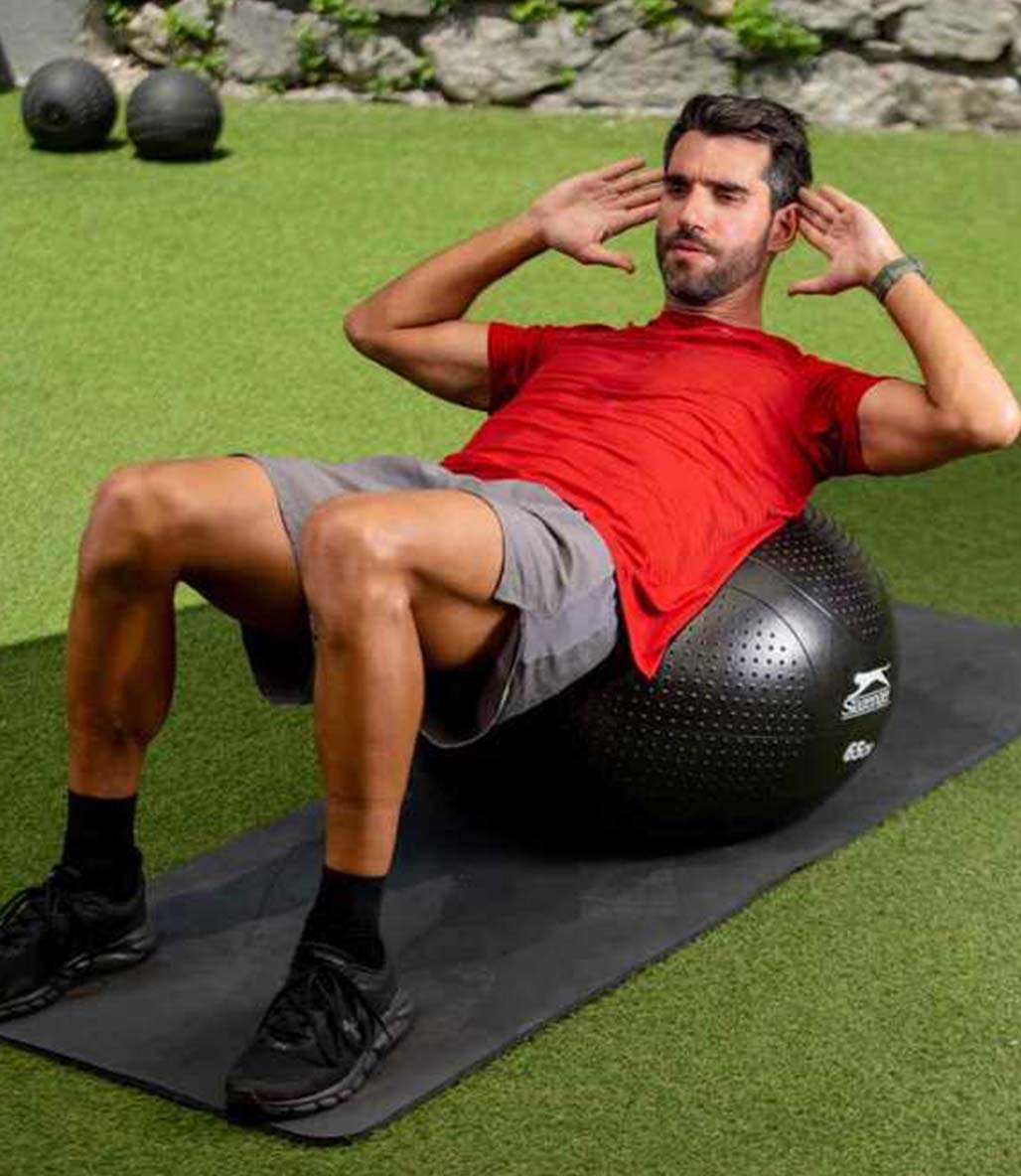 Slazenger Antiburst Gymball Pilates Topu 65 Cm Pompa Hediyeli Siyah