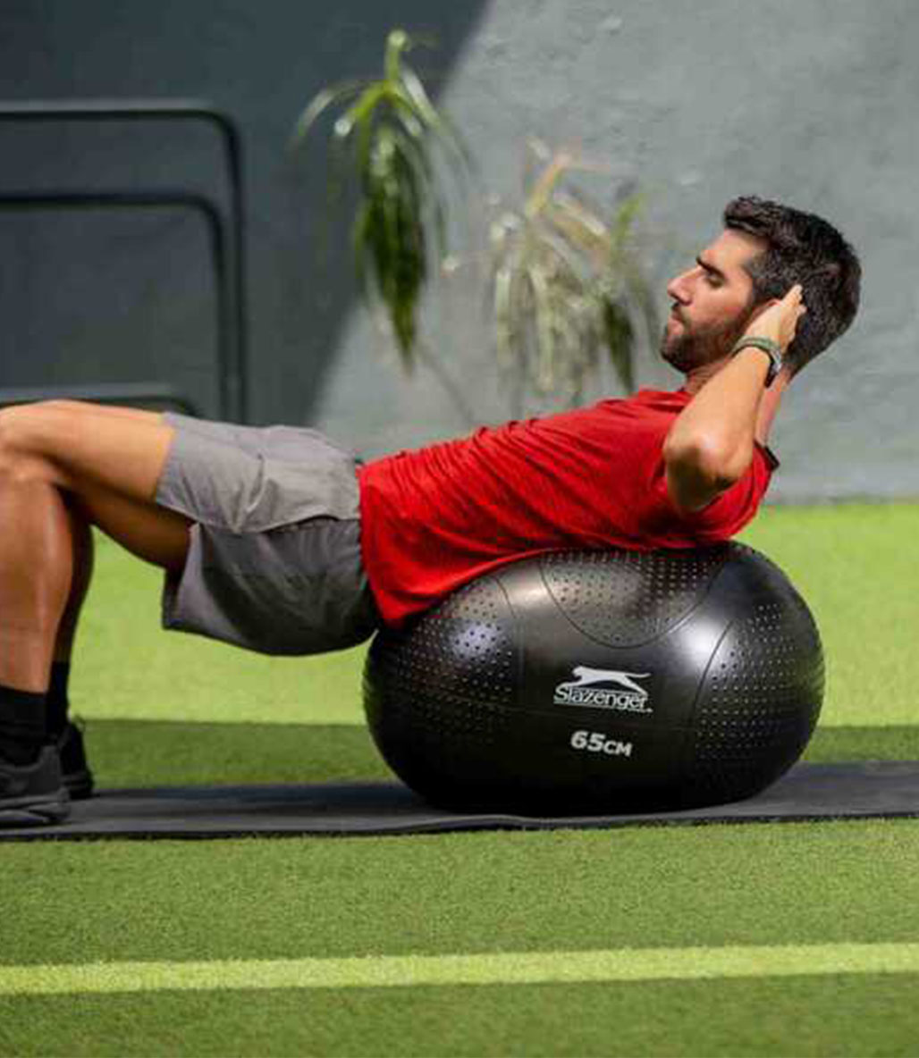 Slazenger Antiburst Gymball Pilates Topu 65 Cm Pompa Hediyeli Siyah