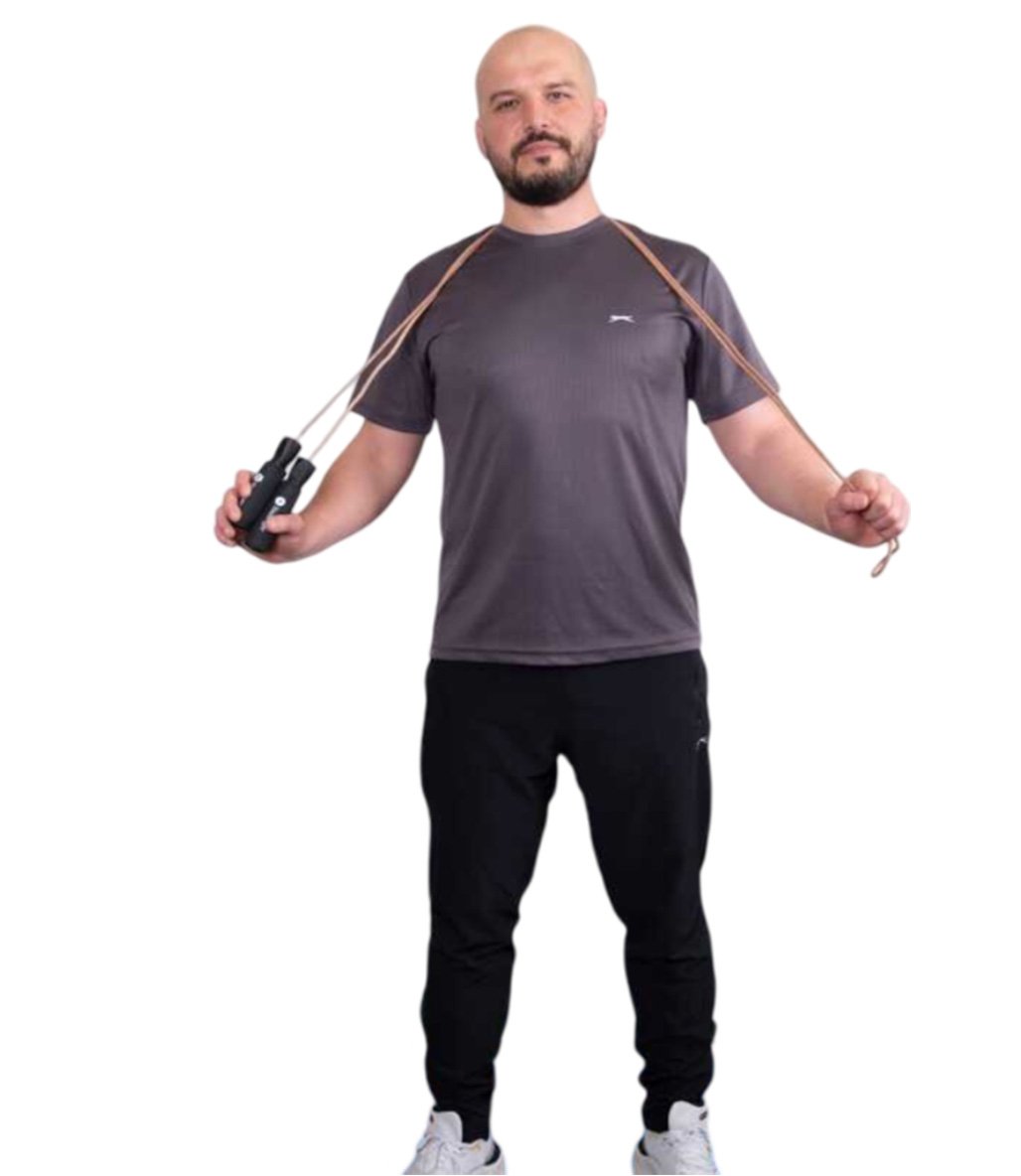 Slazenger Deri Atlama İpi 2.75 Metre Siyah Kahverengi