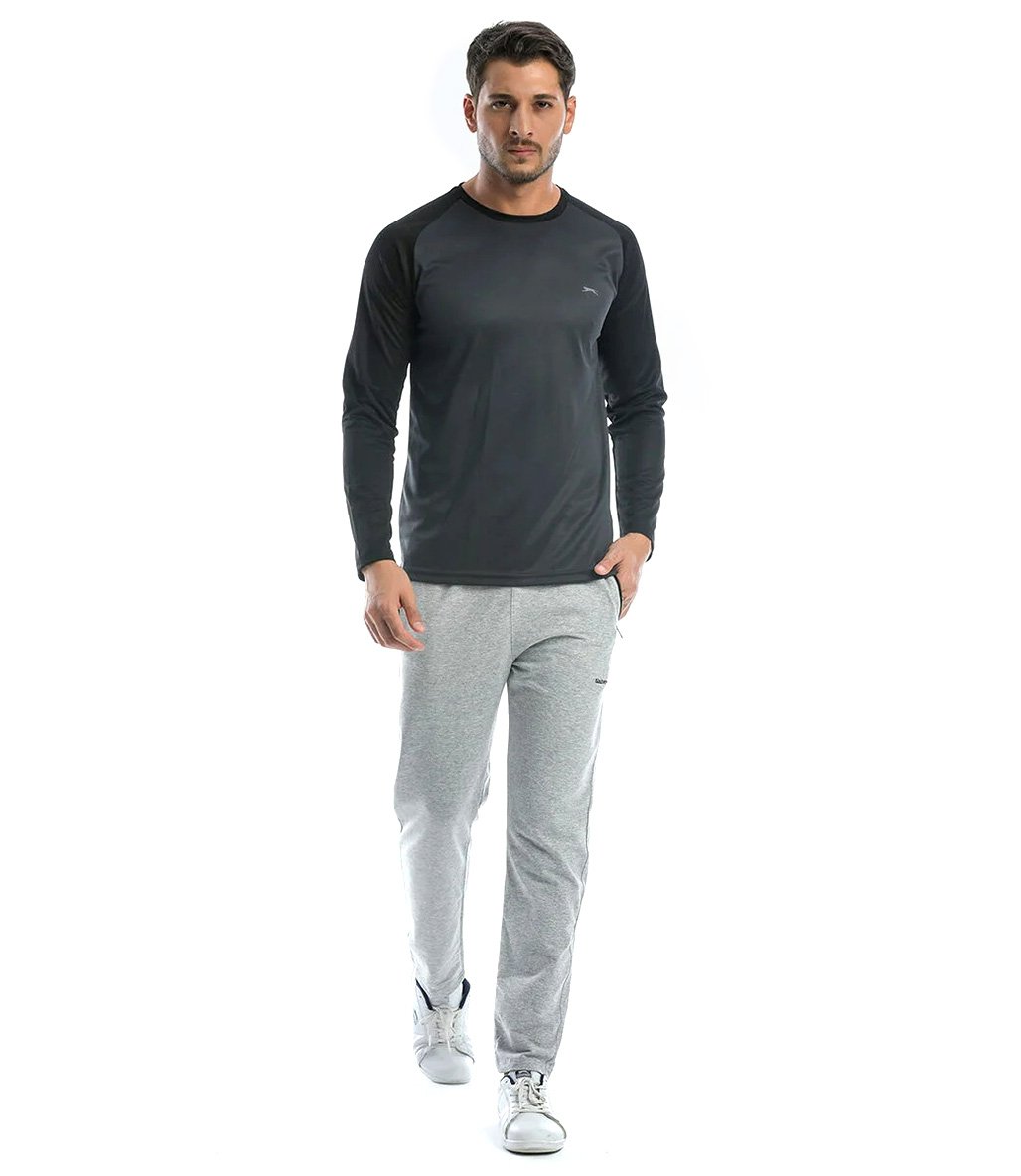 Slazenger Radu Uzun Kollu T-Shirt Koyu Gri