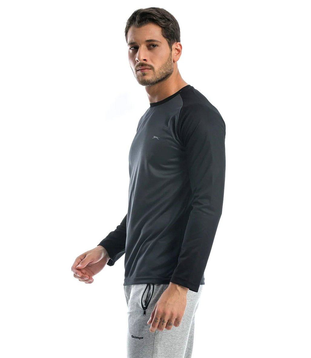 Slazenger Radu Uzun Kollu T-Shirt Koyu Gri