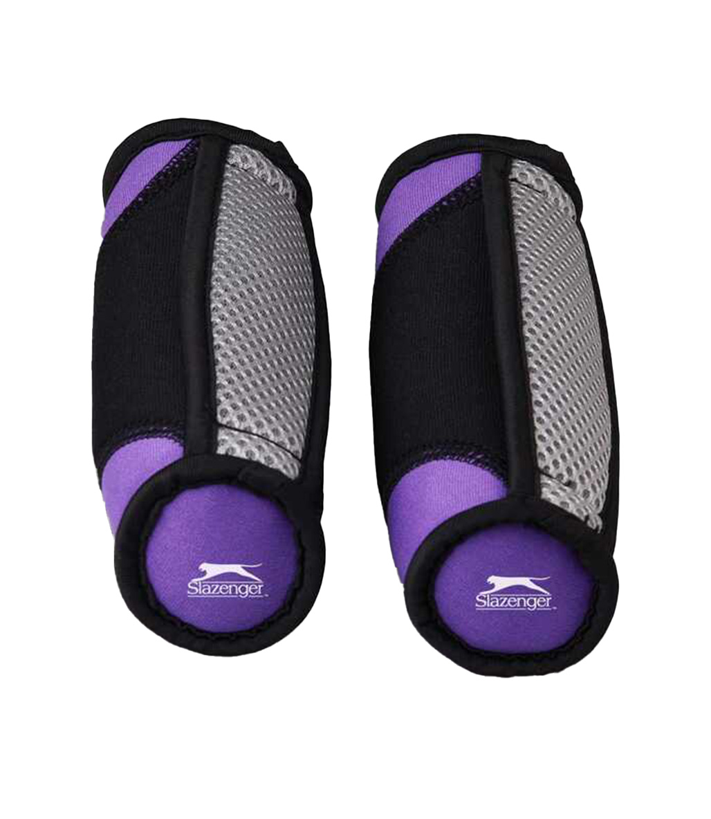 Slazenger Tutacaklı Neopren Dambıl 1 Kg + 1 Kg Mor