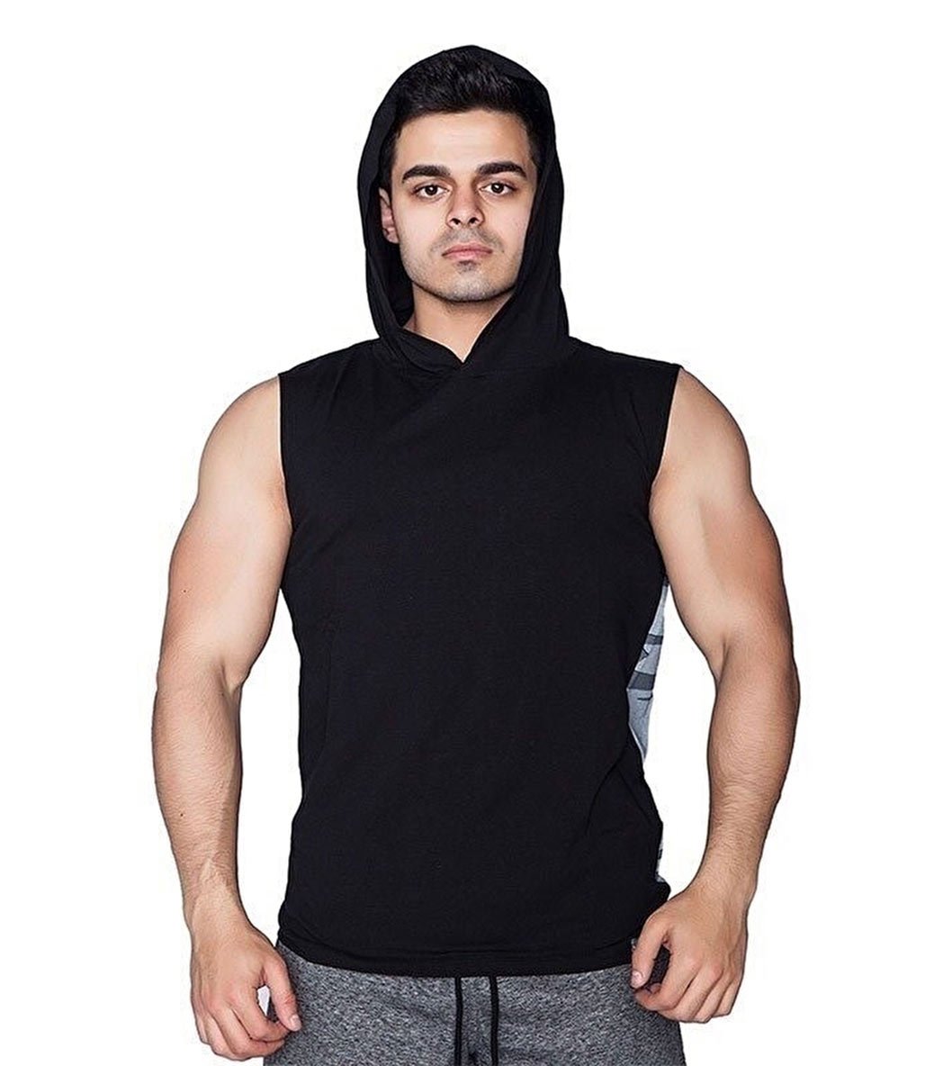 Supplementler Dumbell Arm Kapüşonlu Kolsuz T-Shirt Siyah