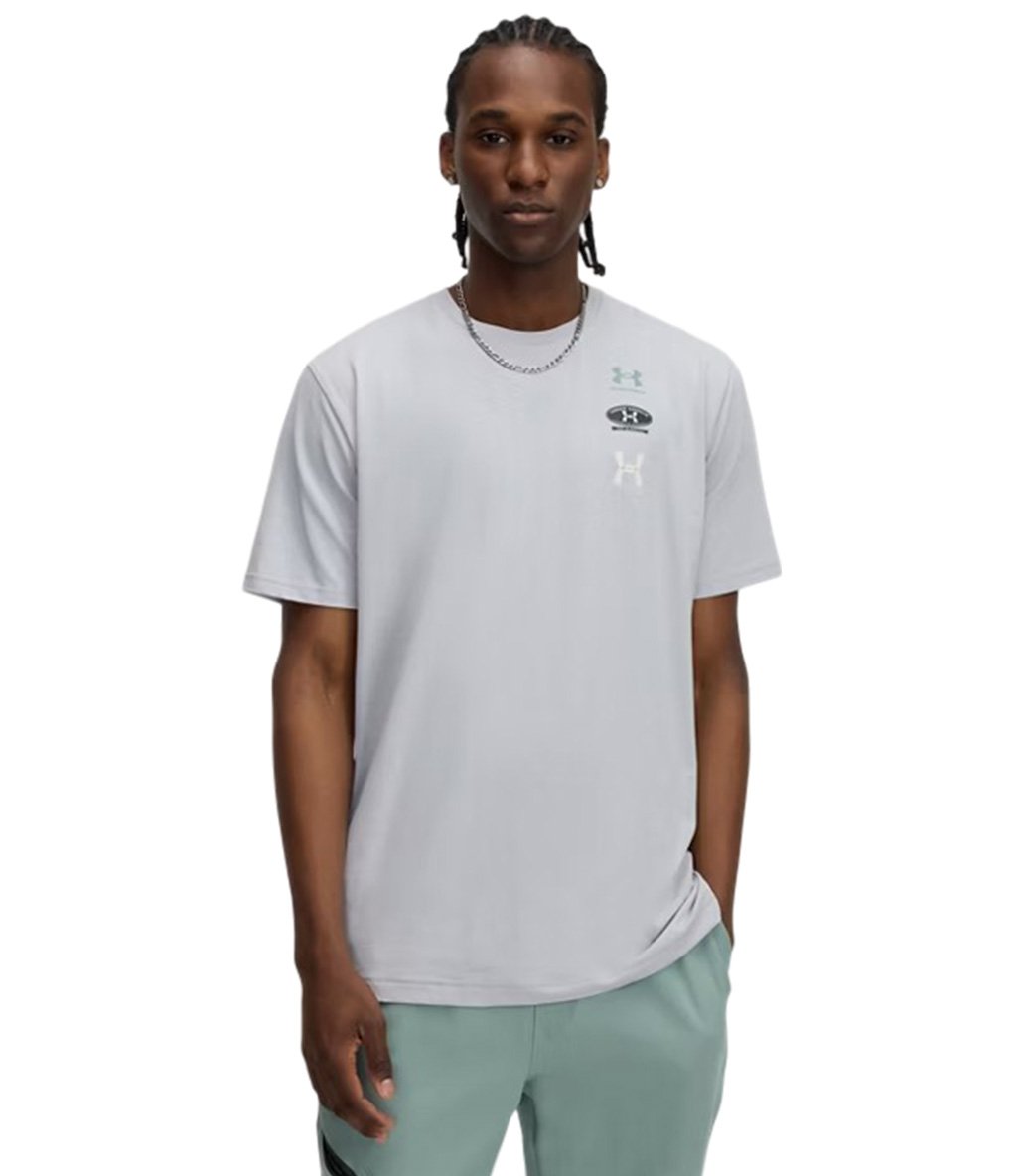 Under Armour 60/40S Evol Logo Kısa Kollu T-Shirt Gri