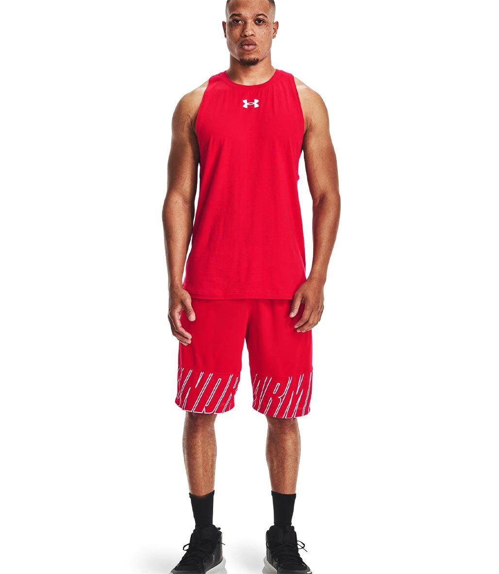 Under Armour Baseline Cotton Atlet Kırmızı Beyaz