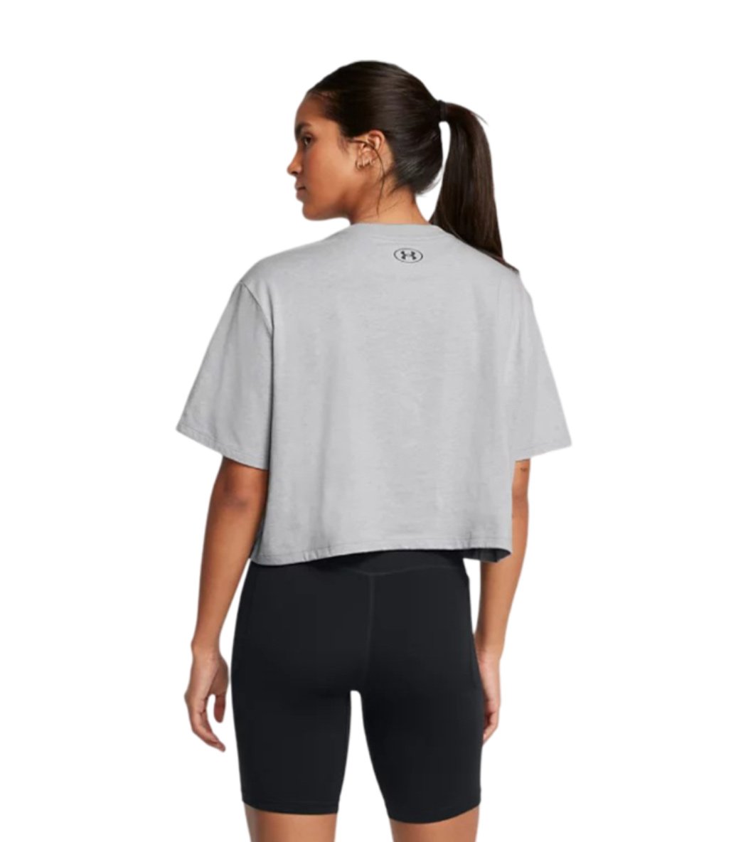 Under Armour Boxy Crop Branded Kadın Kısa Kollu T-Shirt Gri