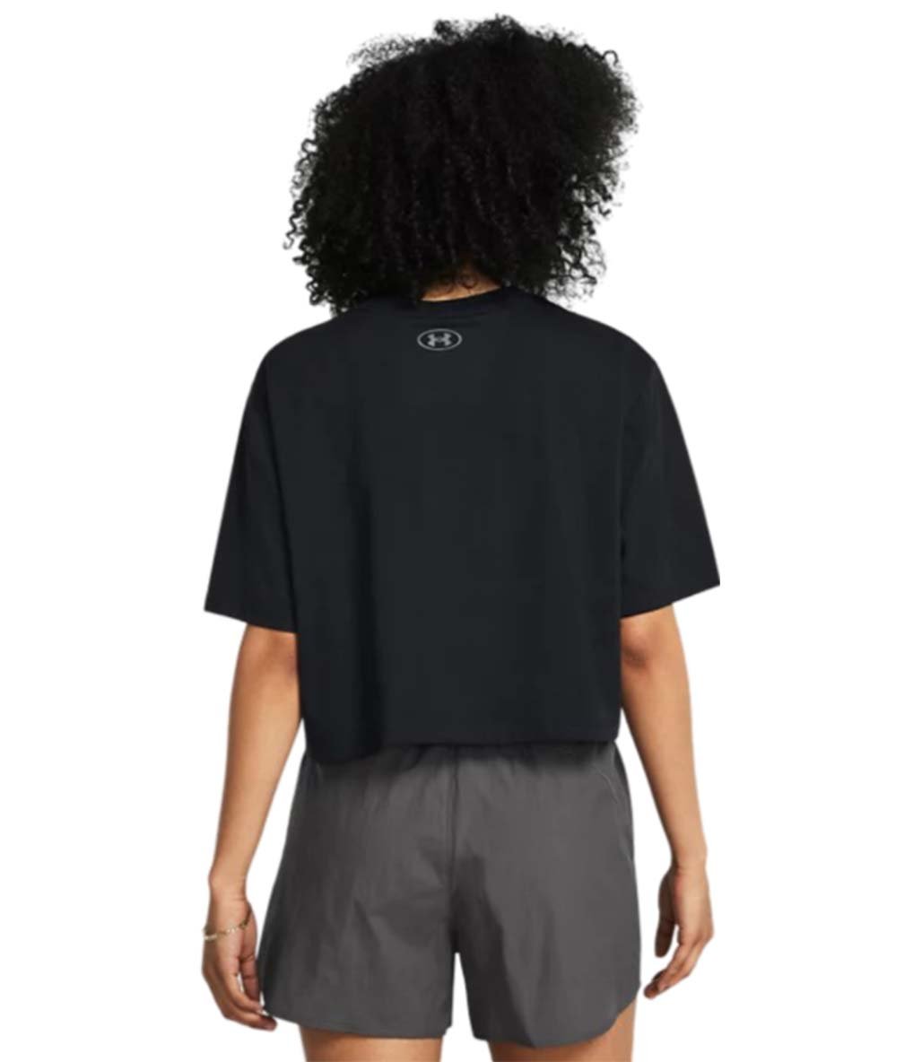Under Armour Boxy Crop Branded Kadın Kısa Kollu T-Shirt Siyah