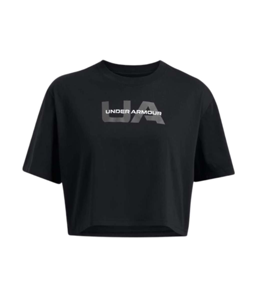 Under Armour Boxy Crop Branded Kadın Kısa Kollu T-Shirt Siyah