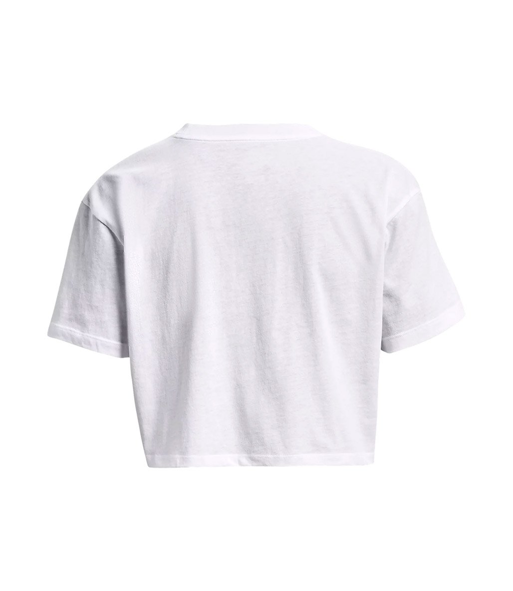 Under Armour Branded Logo Kadın Crop Kısa Kollu T-Shirt Beyaz