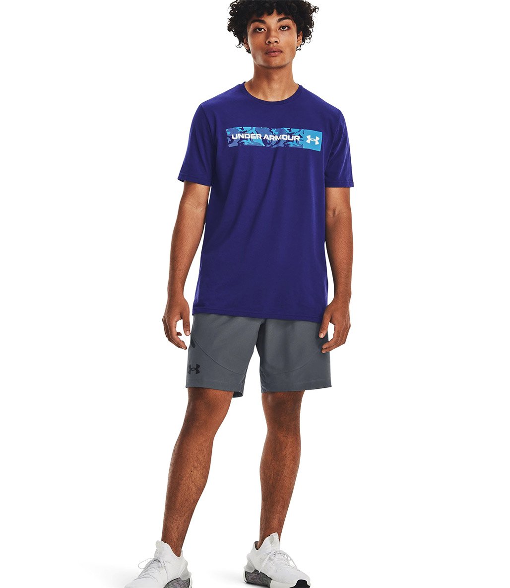 Under Armour Camo Chest Stripe T-Shirt Mavi
