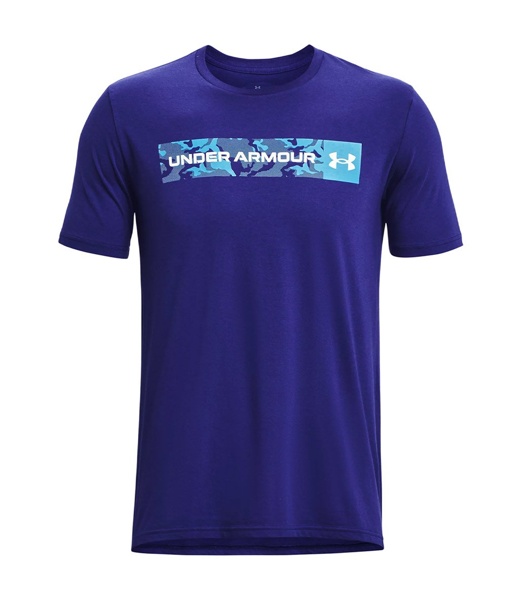 Under Armour Camo Chest Stripe T-Shirt Mavi