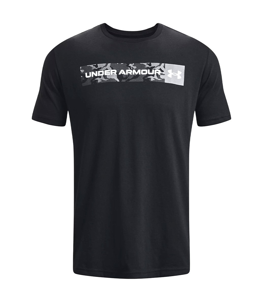 Under Armour Camo Chest Stripe T-Shirt Siyah
