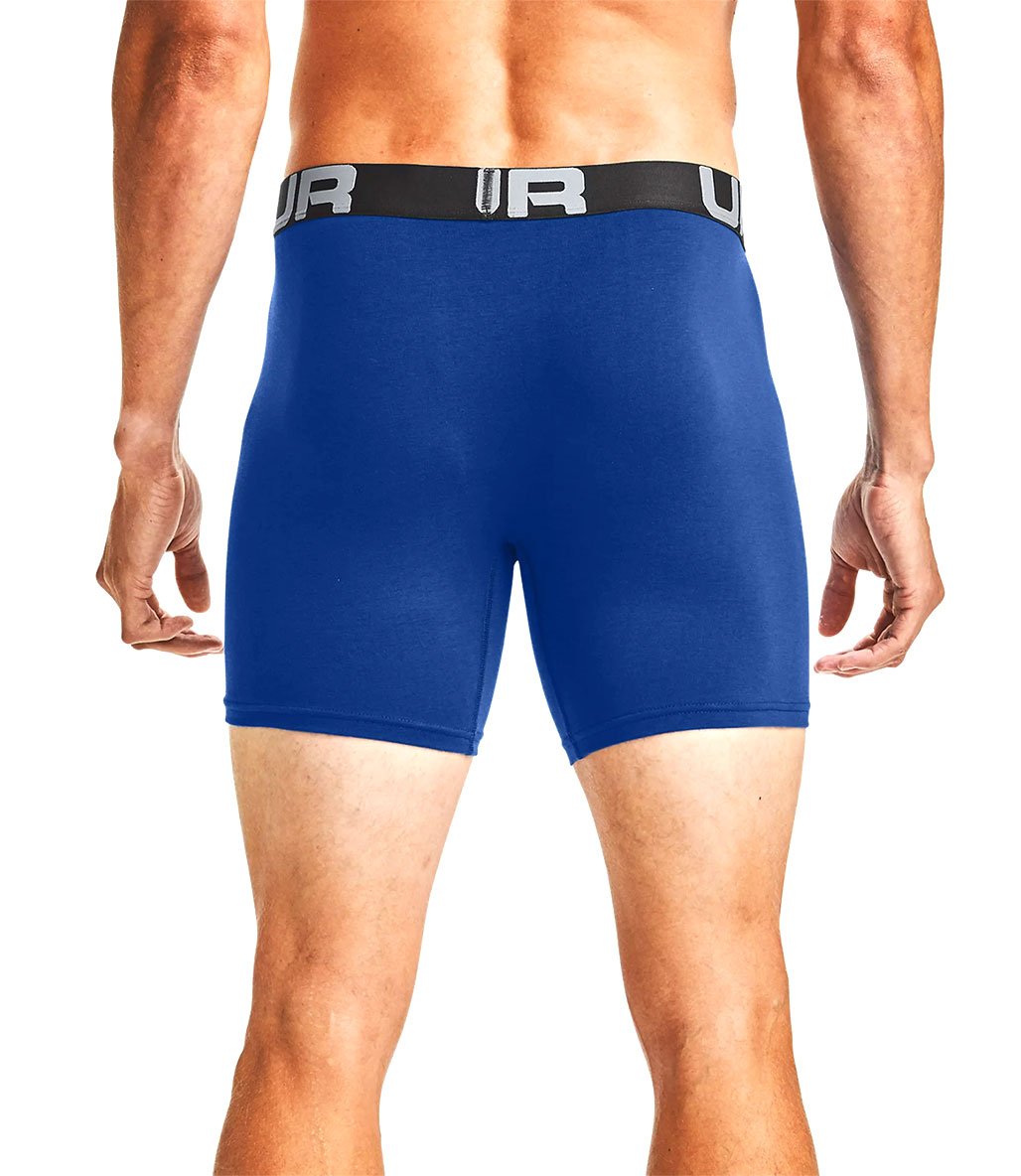 Under Armour Charged Cotton 3'lü Paket Boxer Mavi Lacivert Gri