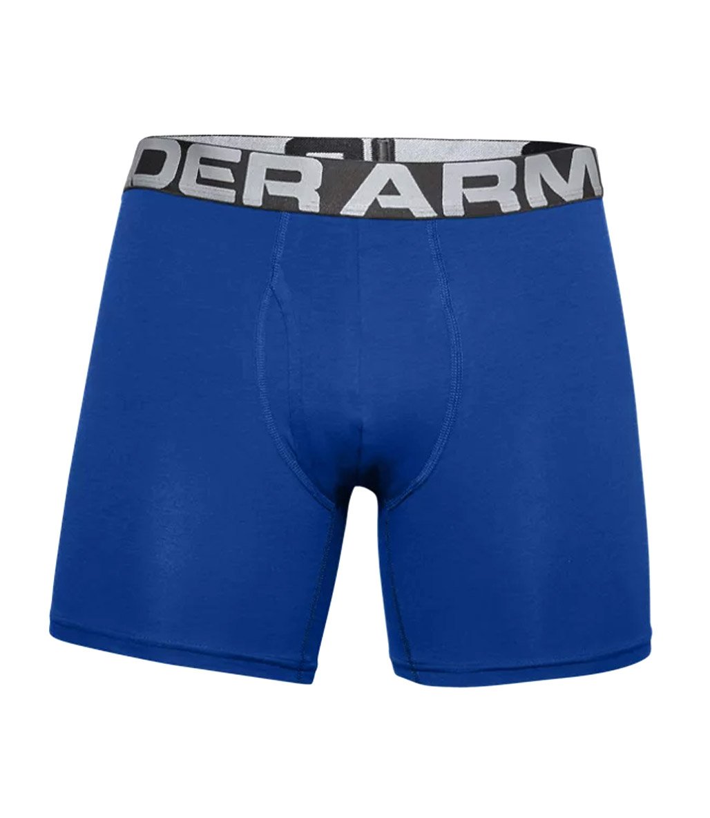 Under Armour Charged Cotton 3'lü Paket Boxer Mavi Lacivert Gri