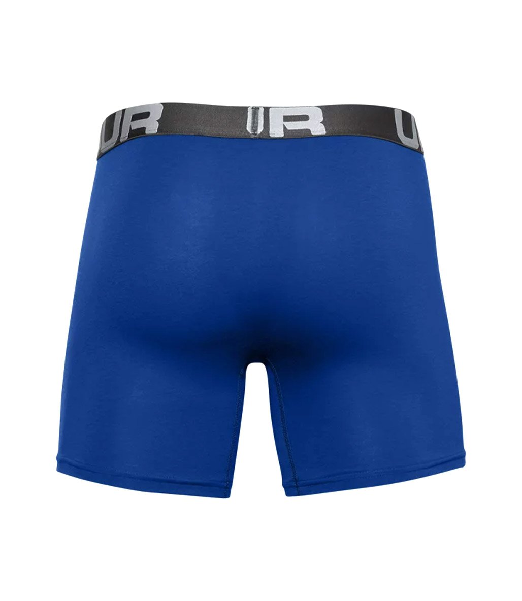 Under Armour Charged Cotton 3'lü Paket Boxer Mavi Lacivert Gri