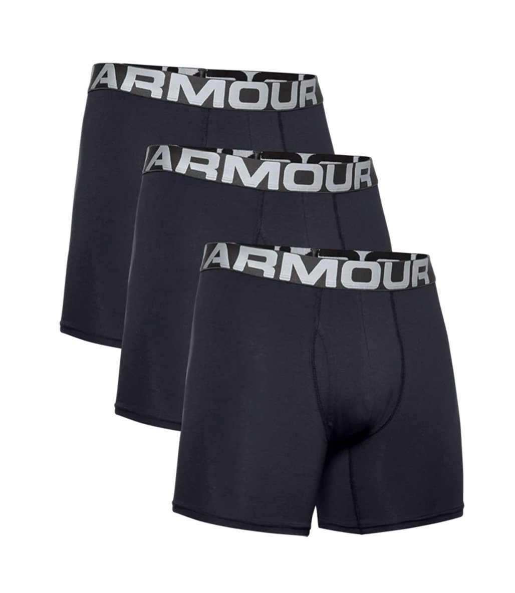 Under Armour Charged Cotton 3'lü Paket Boxer Siyah