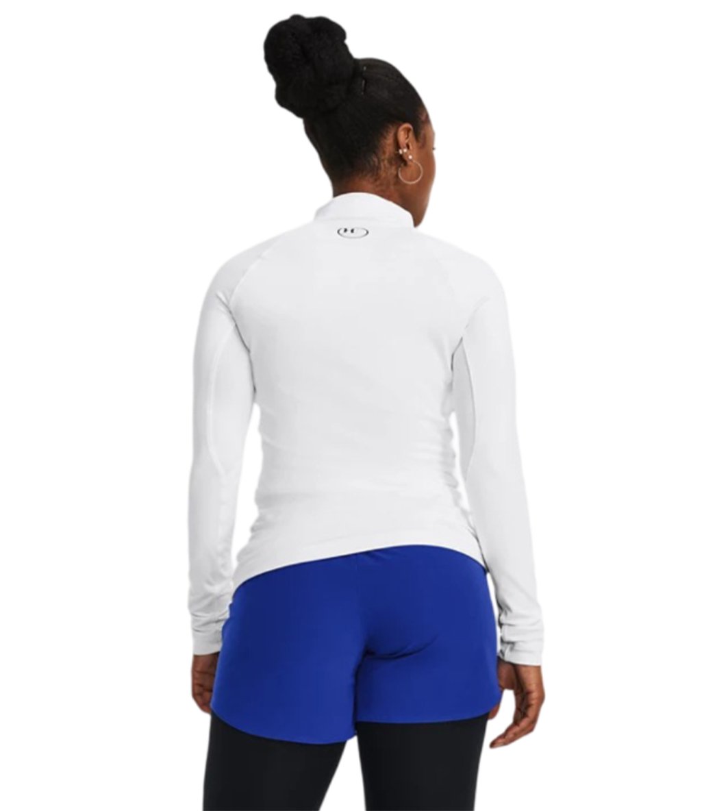 Under Armour ColdGear Authentics Mockneck Kadın T-Shirt Beyaz Siyah