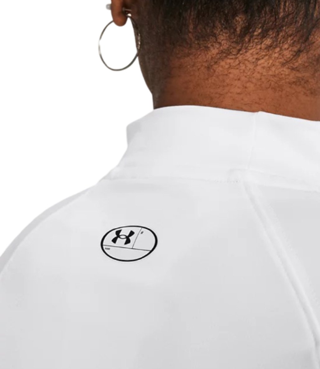 Under Armour ColdGear Authentics Mockneck Kadın T-Shirt Beyaz Siyah