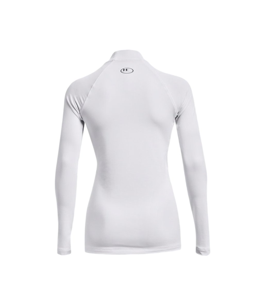 Under Armour ColdGear Authentics Mockneck Kadın T-Shirt Beyaz Siyah