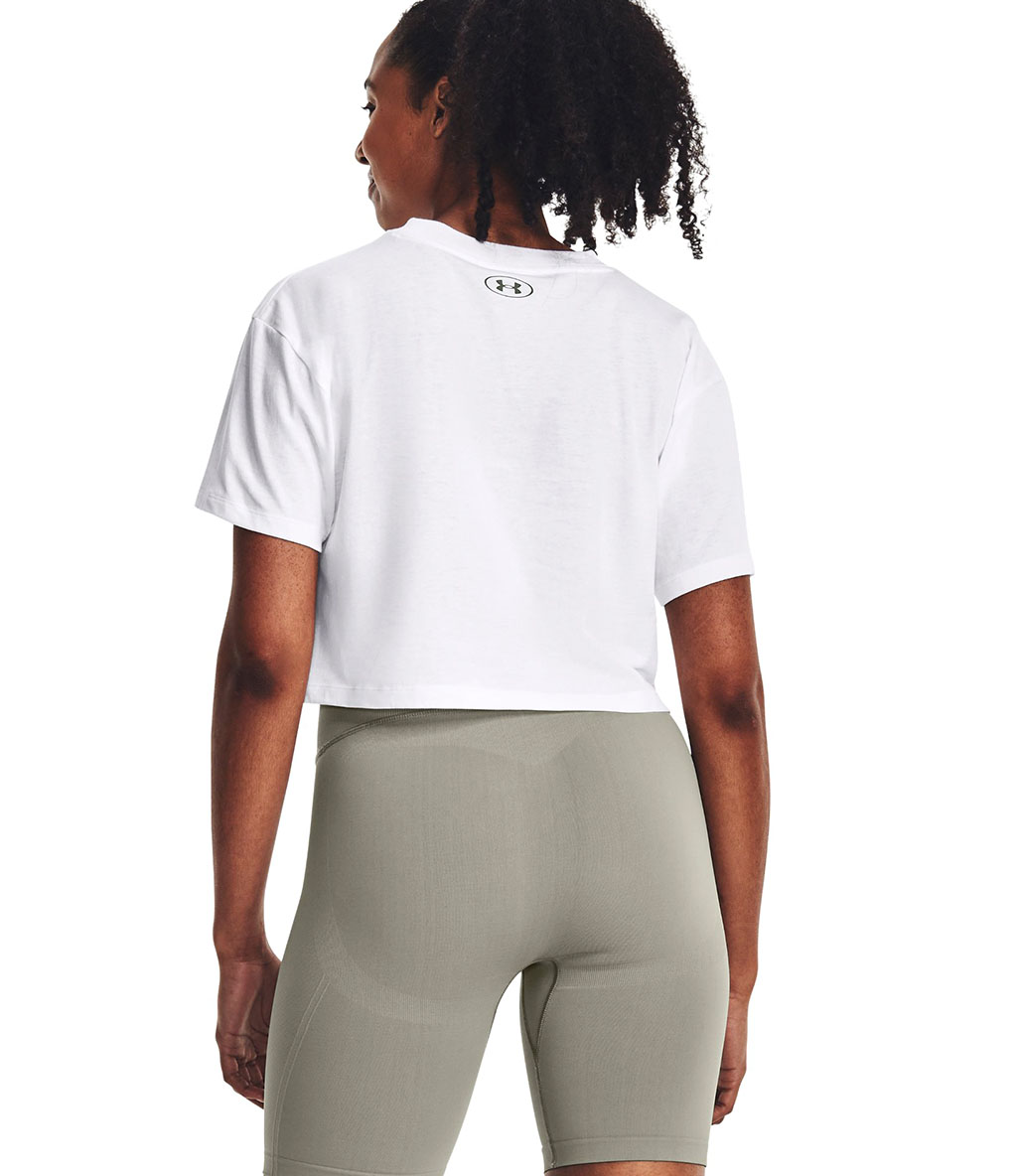 Under Armour Collegiate Kadın Kısa Kollu Crop T-Shirt Beyaz
