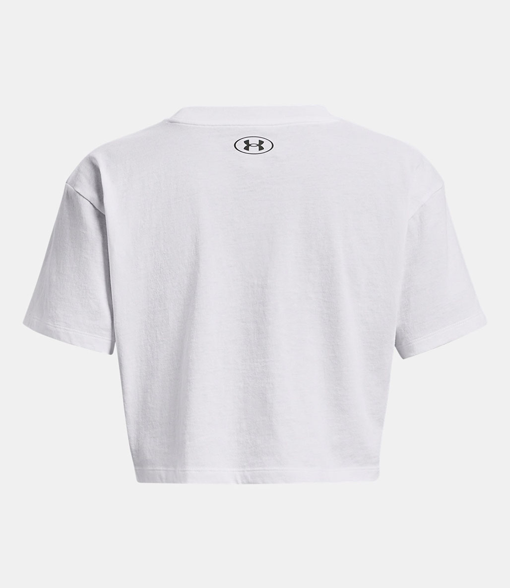 Under Armour Collegiate Kadın Kısa Kollu Crop T-Shirt Beyaz