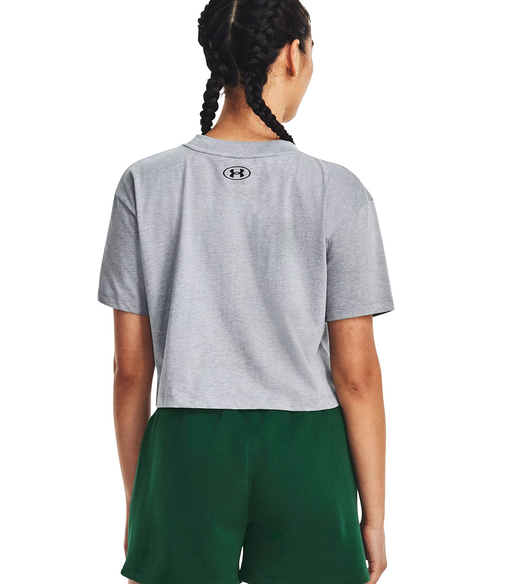 Under Armour Collegiate Kadın Kısa Kollu Crop T-Shirt Koyu Gri