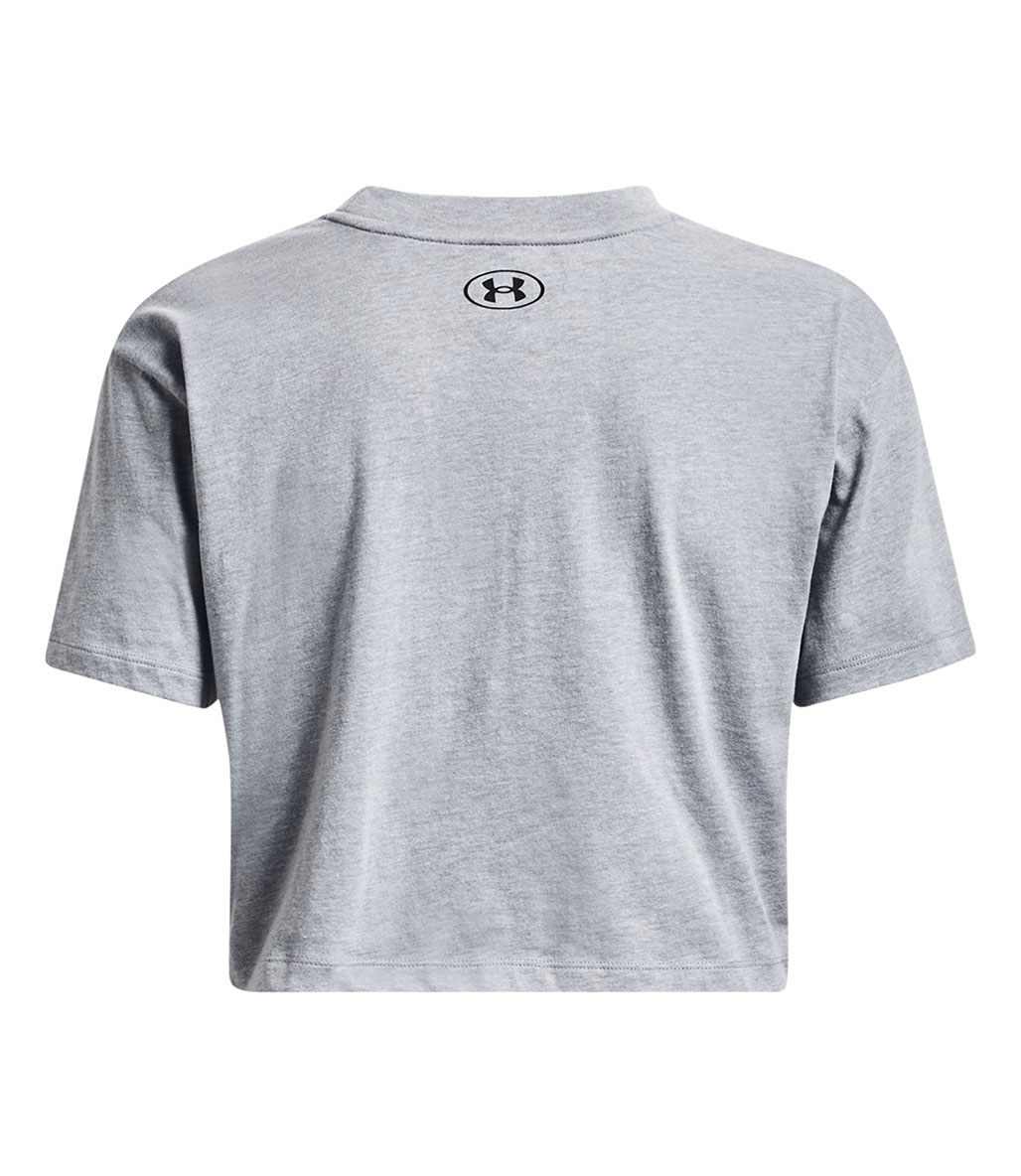 Under Armour Collegiate Kadın Kısa Kollu Crop T-Shirt Koyu Gri