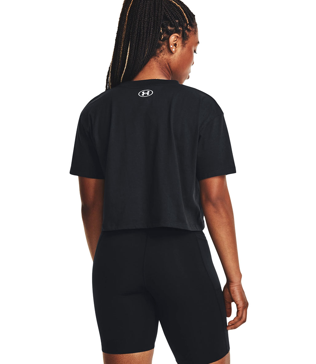 Under Armour Collegiate Kadın Kısa Kollu Crop T-Shirt Siyah