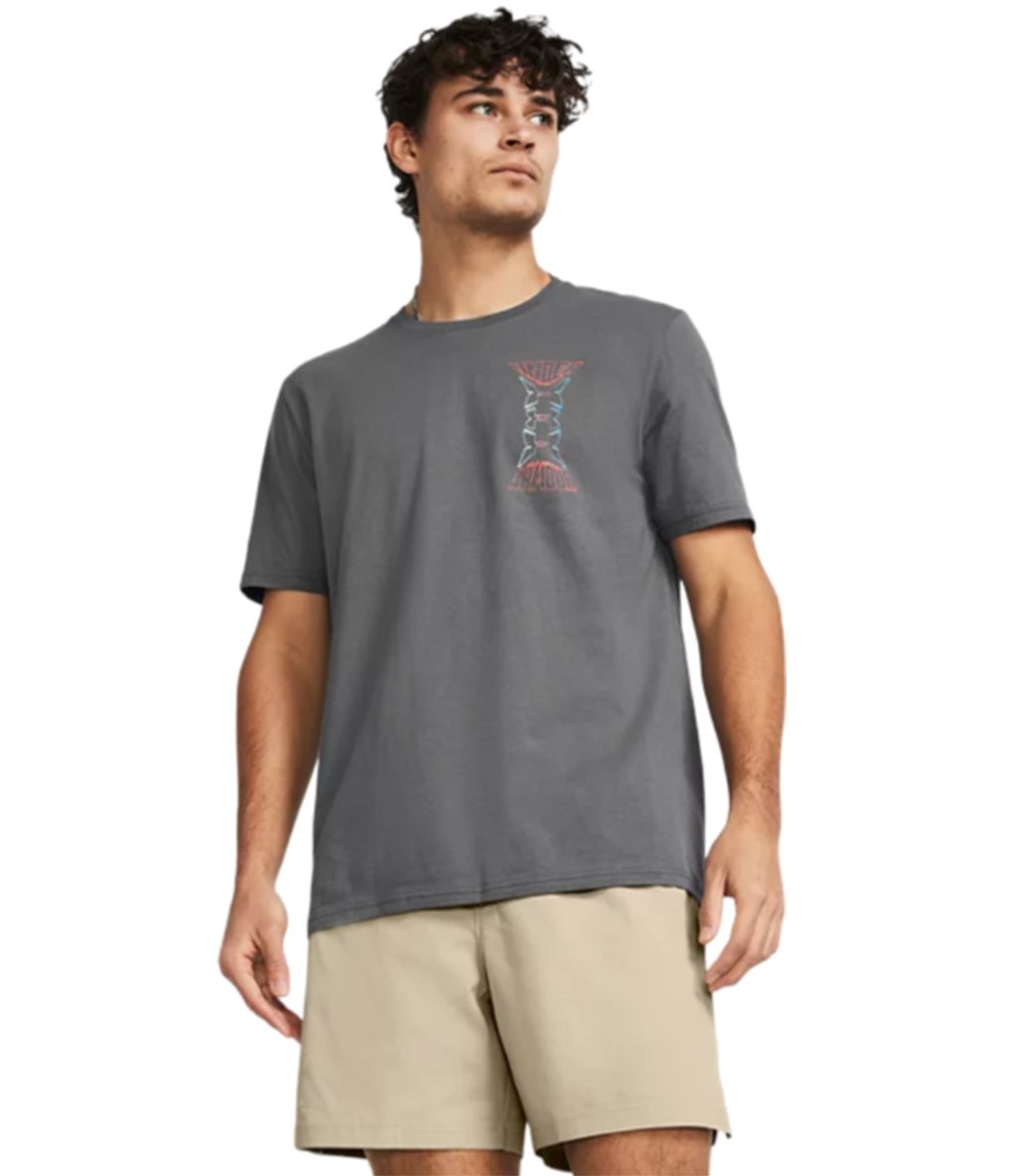 Under Armour Dusk To Dawn Skull Kısa Kollu T-Shirt Gri