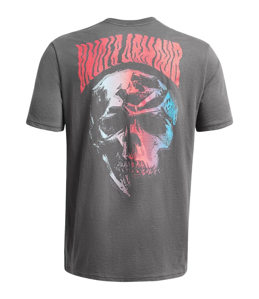 Under Armour Dusk To Dawn Skull Kısa Kollu T-Shirt Gri