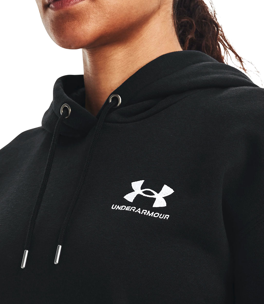 Under Armour Essential Fleece Kadın Kapüşonlu Sweatshirt Siyah