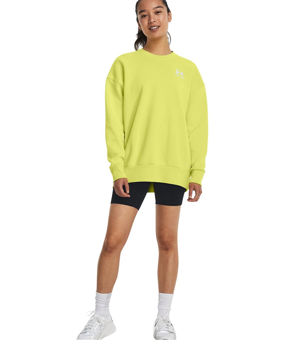 Under Armour Essential Fleece Kadın Oversize Uzun Kollu Sweatshirt Sarı