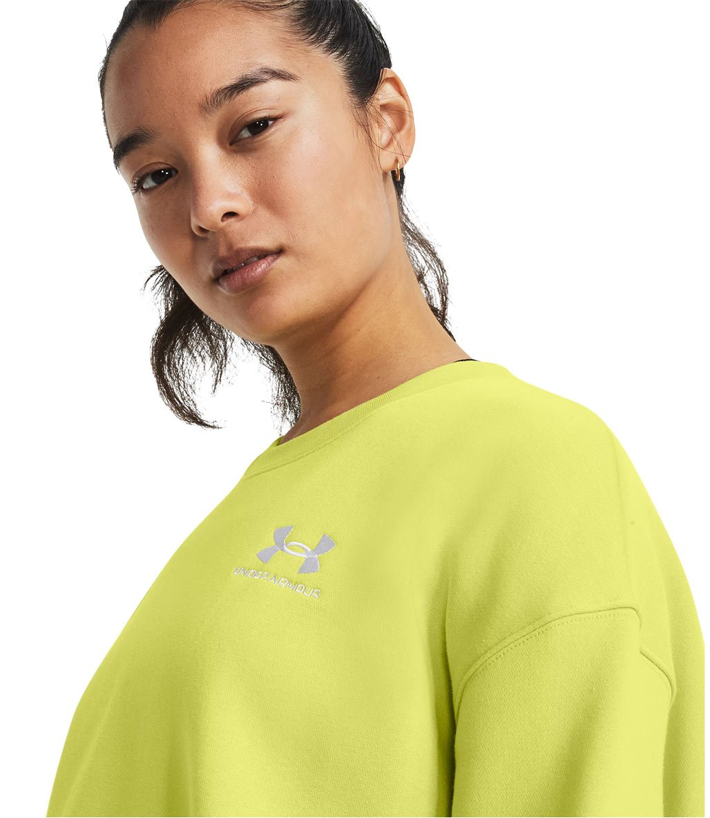 Under Armour Essential Fleece Kadın Oversize Uzun Kollu Sweatshirt Sarı