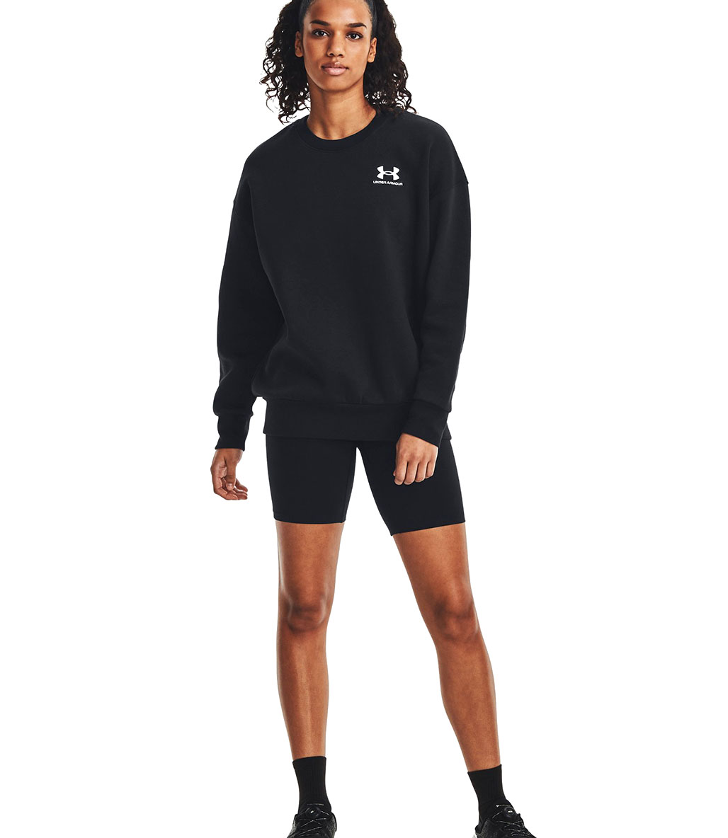 Under Armour Essential Fleece Kadın Oversize Uzun Kollu Sweatshirt Siyah