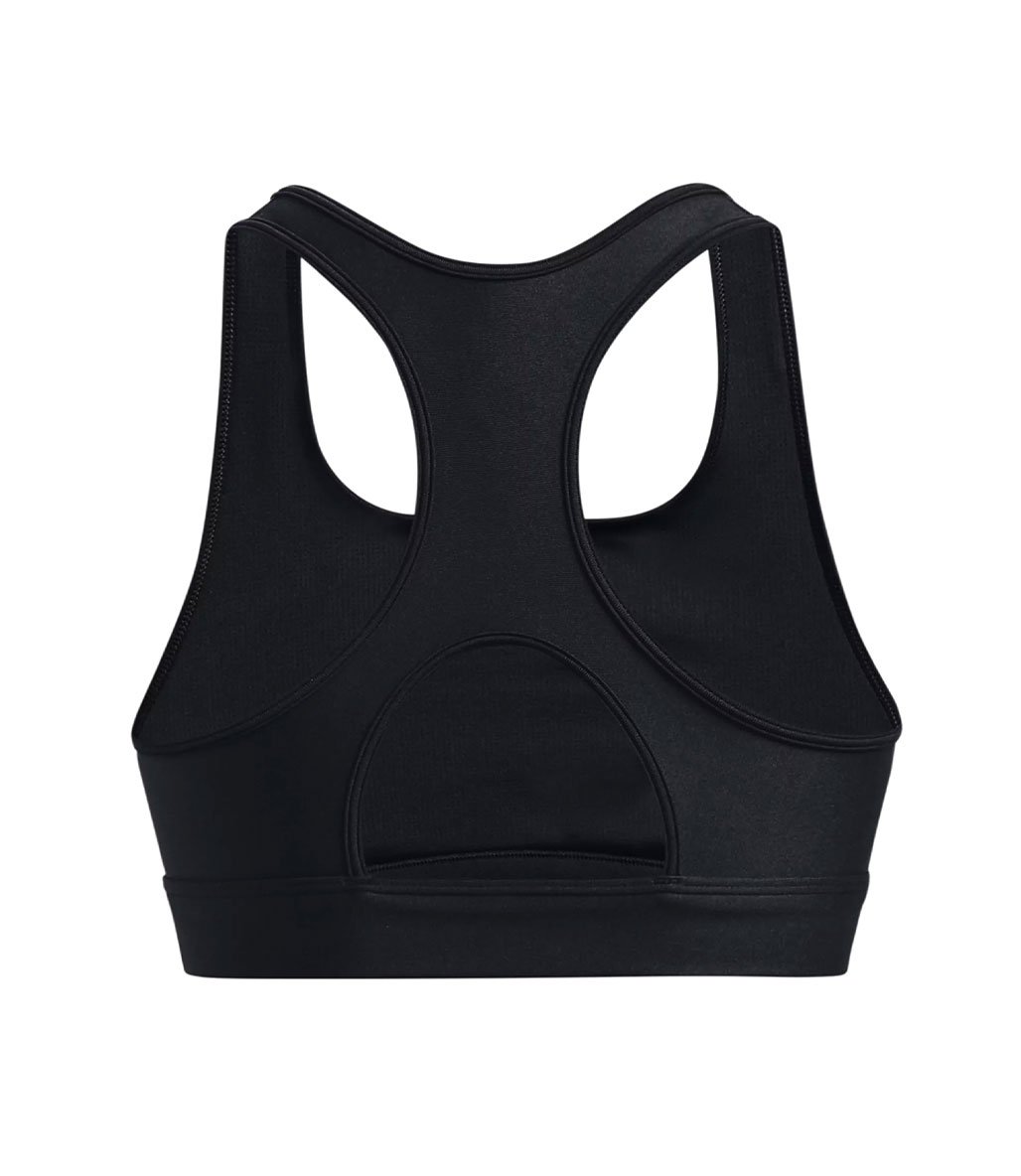 Under Armour HeatGear Armour Mid Padless Sporcu Sütyeni Siyah Beyaz