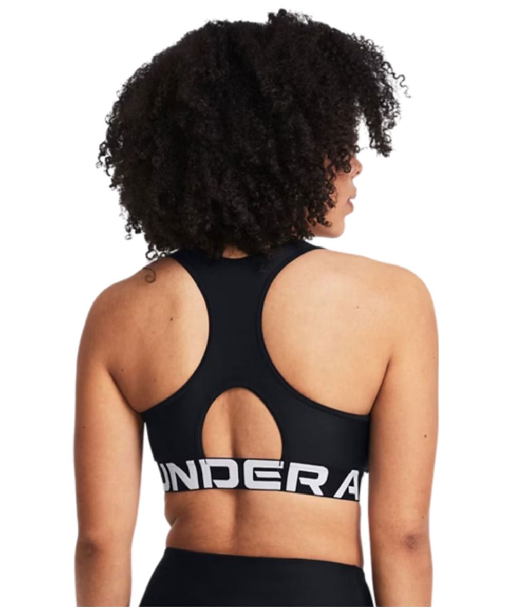 Under Armour HeatGear Mid Branded Sporcu Sütyeni Siyah