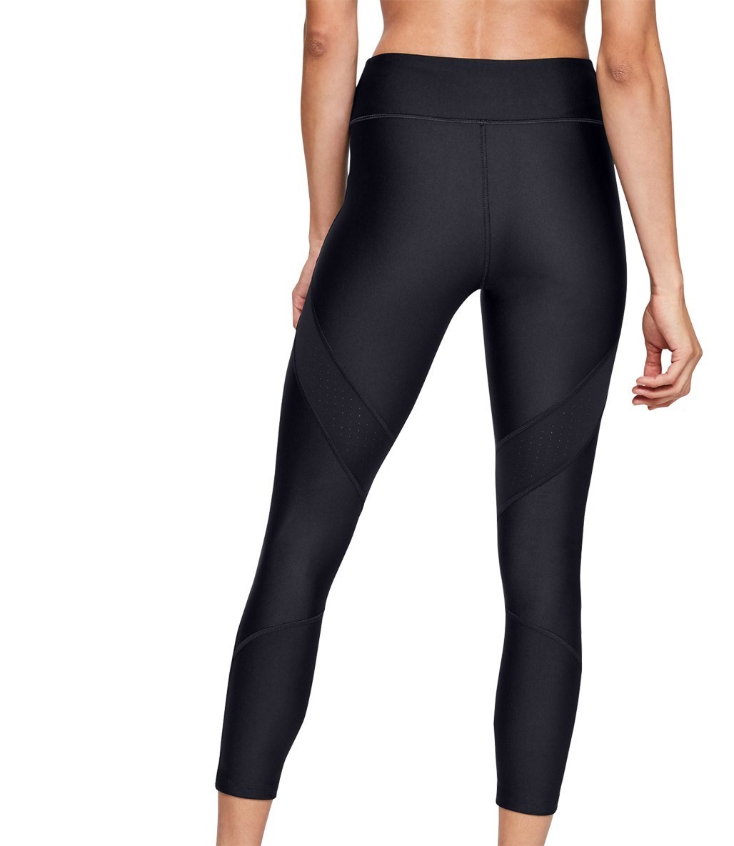 Under Armour Hg Shine Perforation Ankle Crop Kadın Tayt Siyah