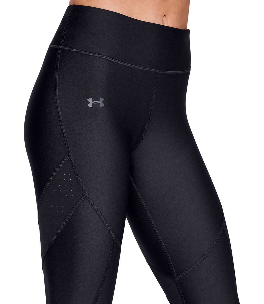 Under Armour Hg Shine Perforation Ankle Crop Kadın Tayt Siyah
