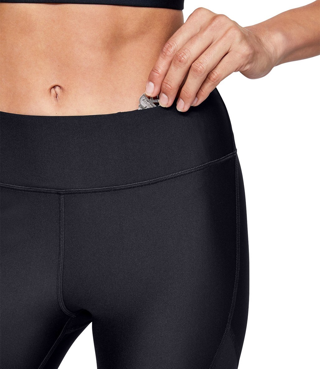 Under Armour Hg Shine Perforation Ankle Crop Kadın Tayt Siyah
