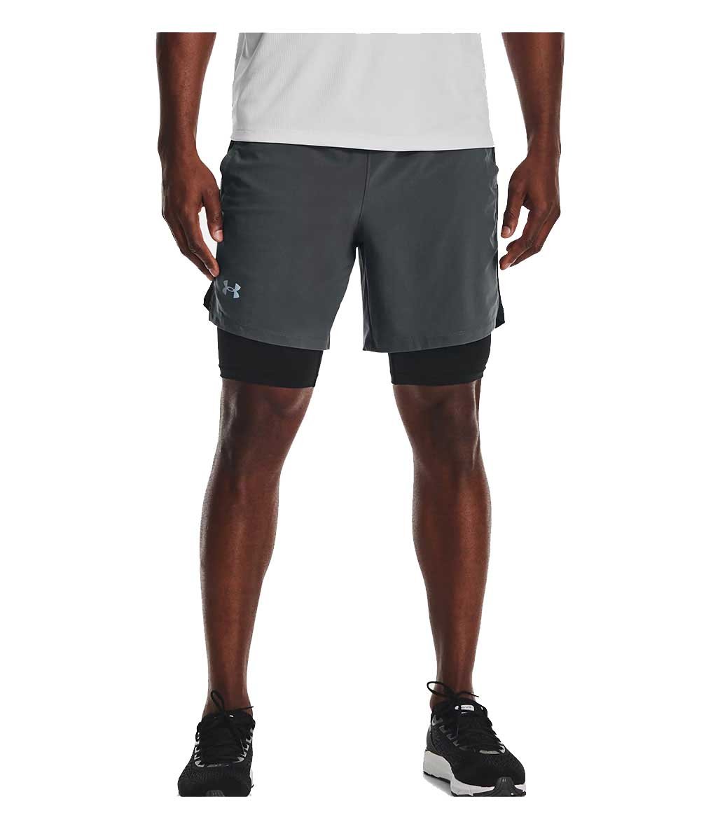Under Armour Launch Sw 2N1 Şort Siyah Gri