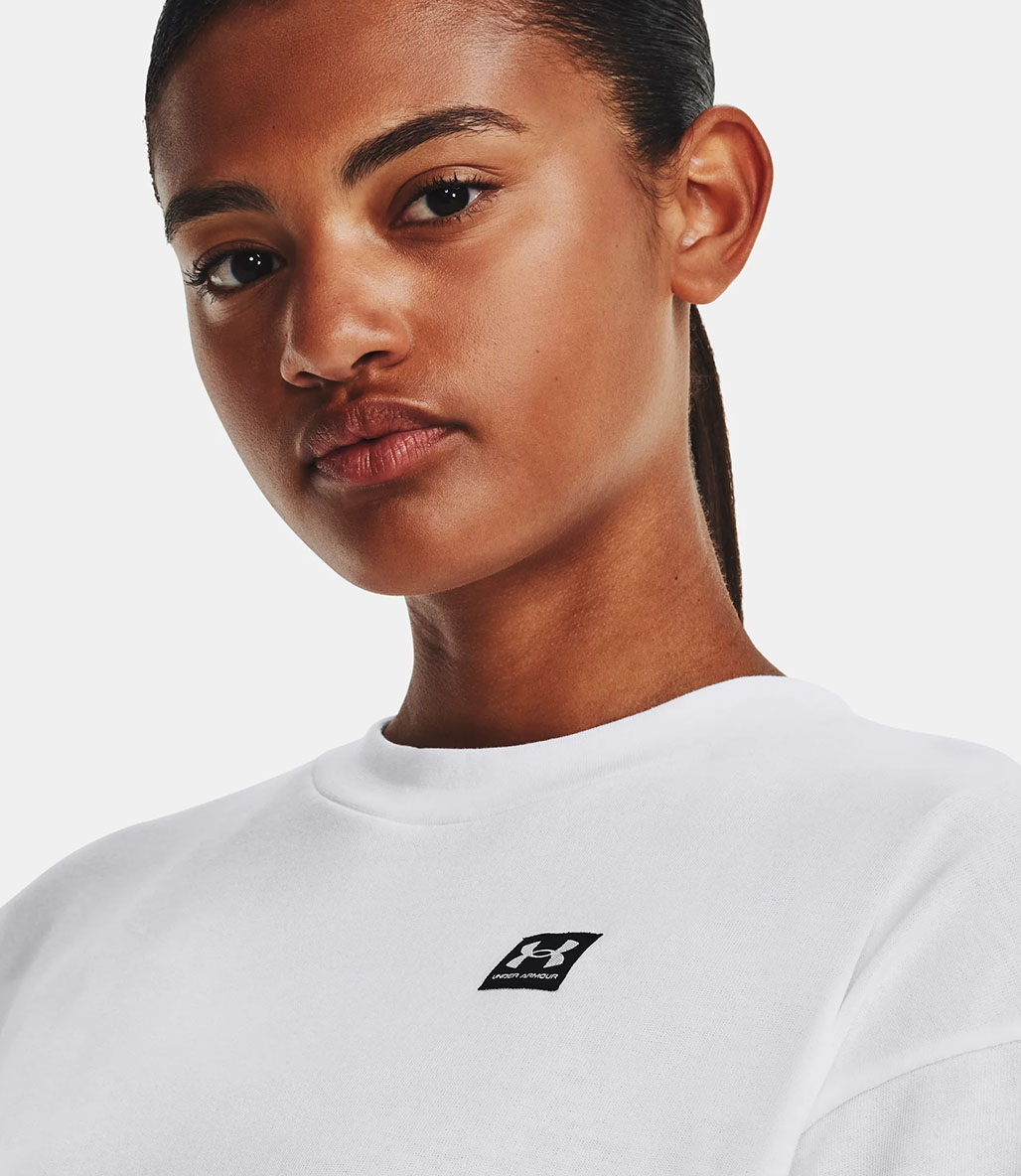 Under Armour LC Oversized Heavyweight Kadın Kısa Kollu T-Shirt Beyaz