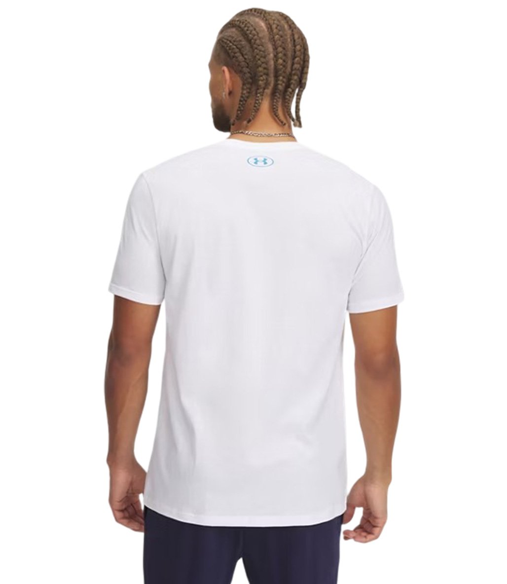 Under Armour Left Chest Fly In Logo Kısa Kollu T-Shirt Beyaz Turkuaz